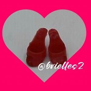 🎠 BARBIE Doll Open Toe High Heel Shoes / Mules Red, Vintage